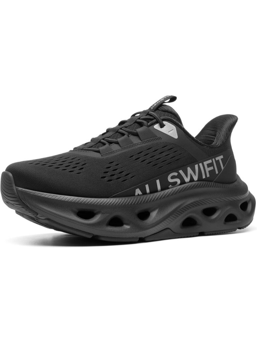 Women's All Black Comfortable Slip On Cushioned Gym Walking Fashion Sneakers